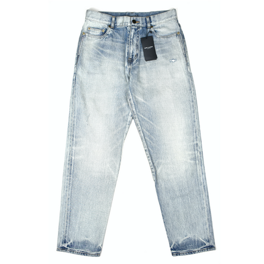 Saint Laurent - Made in Japan Distressed Blue Denim Carrot Jeans