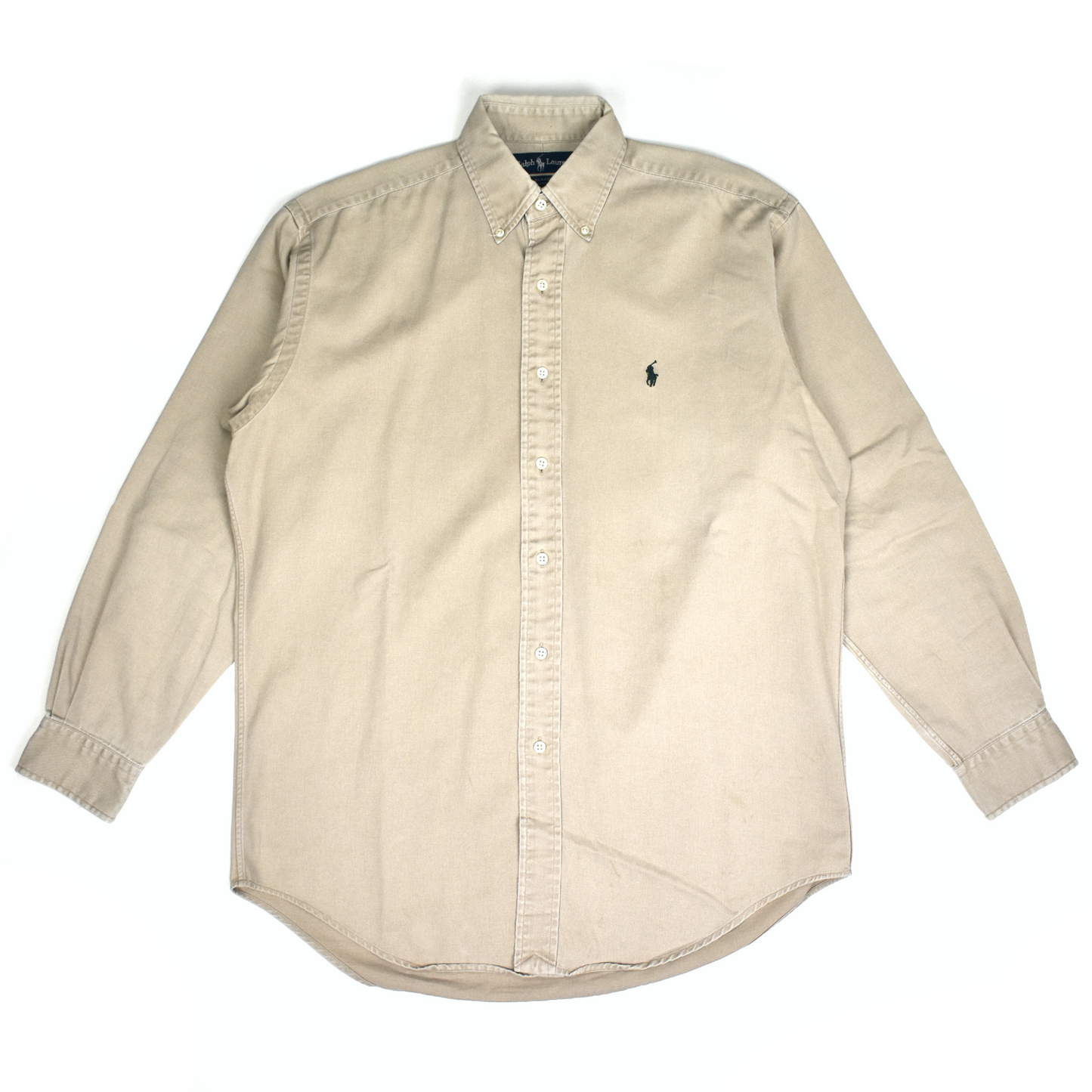 Polo Ralph Lauren - Vintage 90s Beige Twill Button Down Shirt