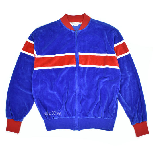 Dior - Vintage 1980s Velour Track Jacket (Blue/Red)