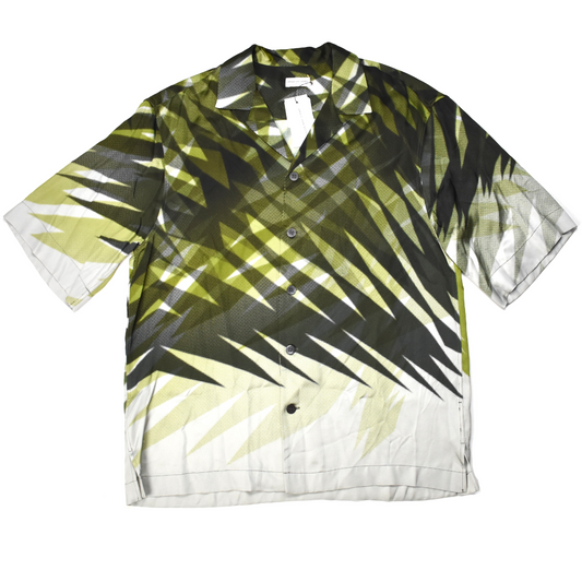 Dries Van Noten - Sage Green Abstract Print Viscose Shirt