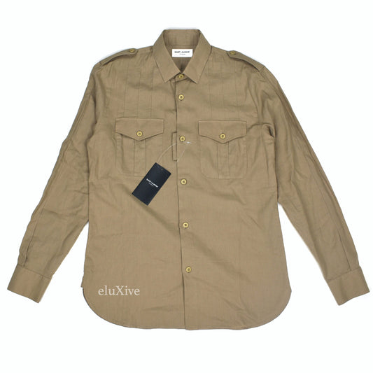 Saint Laurent - Beige Military Twill Button Down Shirt