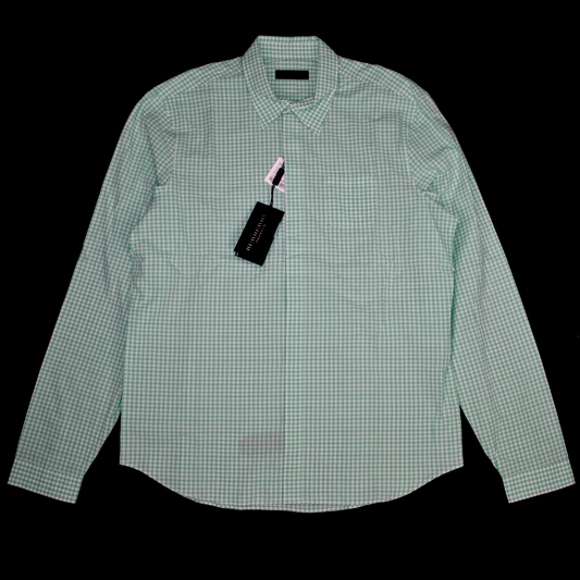 Burberry Prorsum - SS14 Green Gingham Plaid Button Down Shirt
