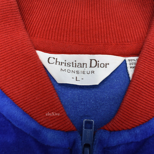 Dior - Vintage 1980s Velour Track Jacket (Blue/Red)