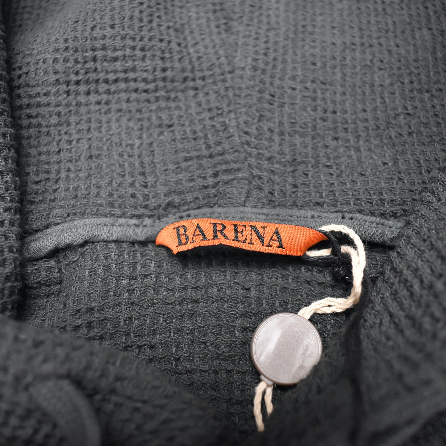 Barena - Charcoal Gray Waffle Knit Hoodie
