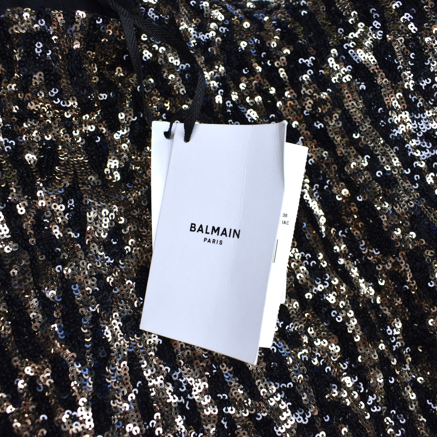 Balmain - Tiger Sequin Strong Shoulder Mini Dress