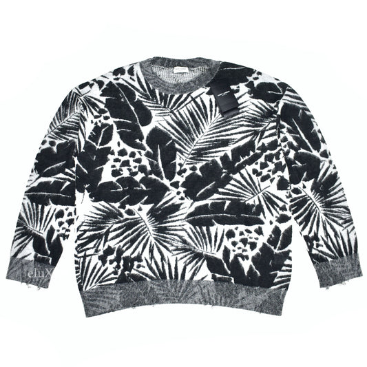 Saint Laurent - Distressed Tropic Palm Knit Crewneck Sweater