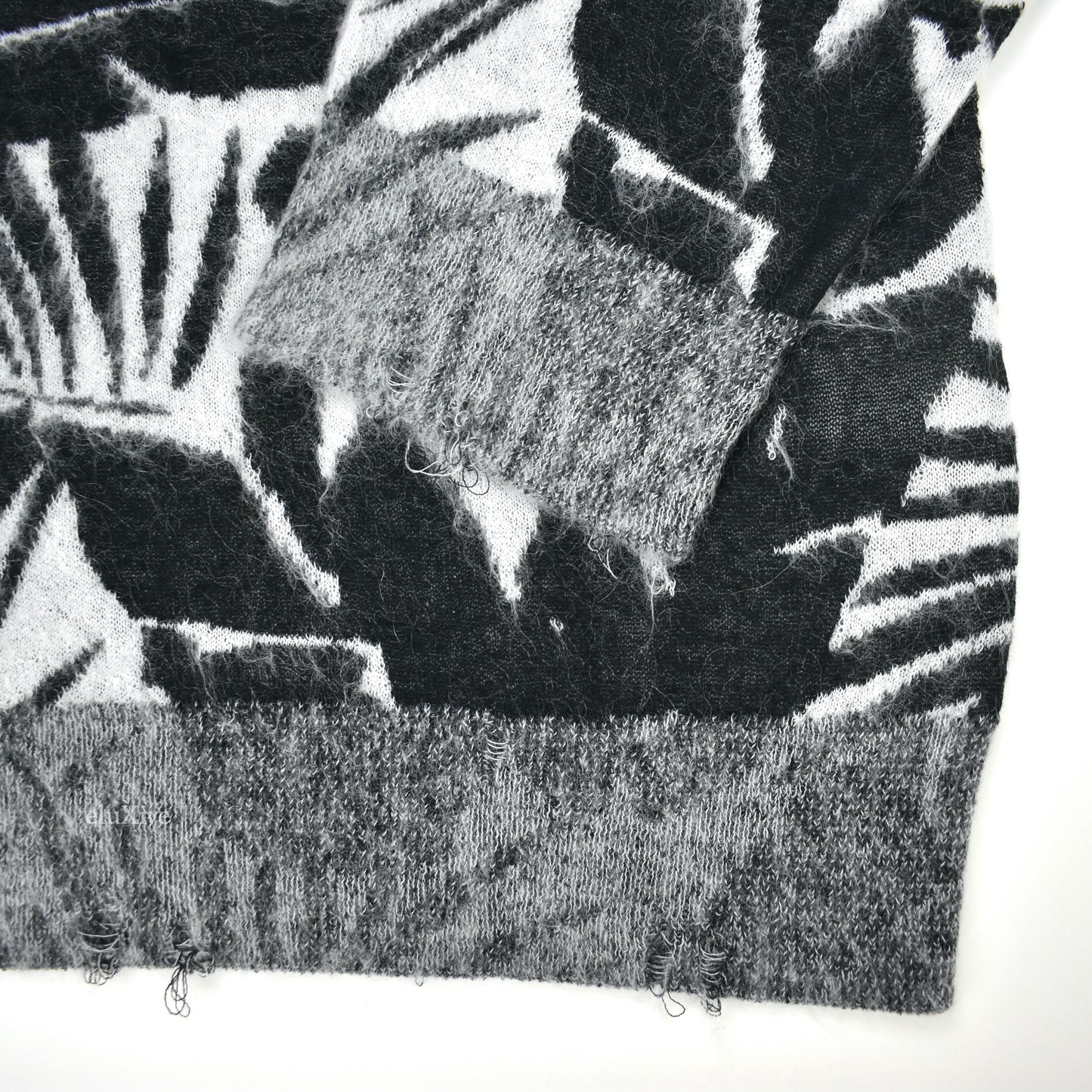 Saint Laurent - Distressed Tropic Palm Knit Crewneck Sweater