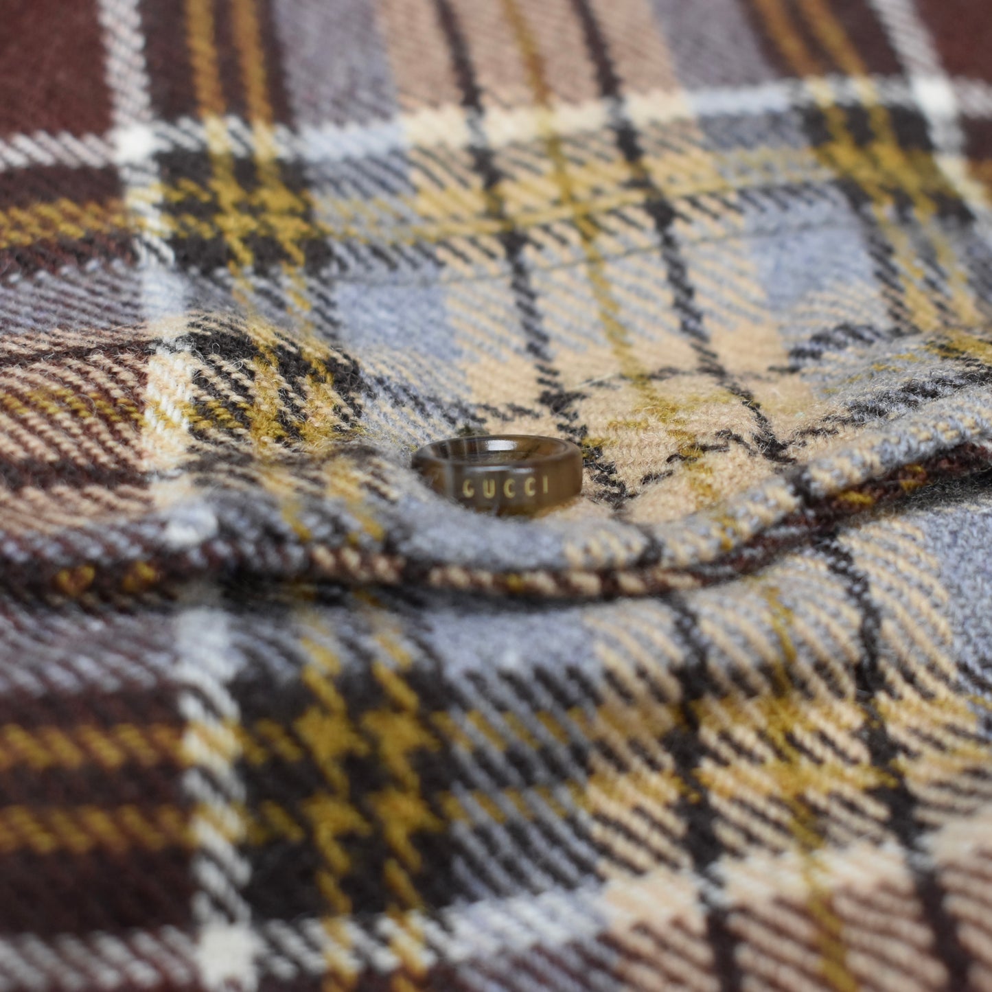 Gucci - Brown / Blue Plaid Wool Oversized Flannel Shirt