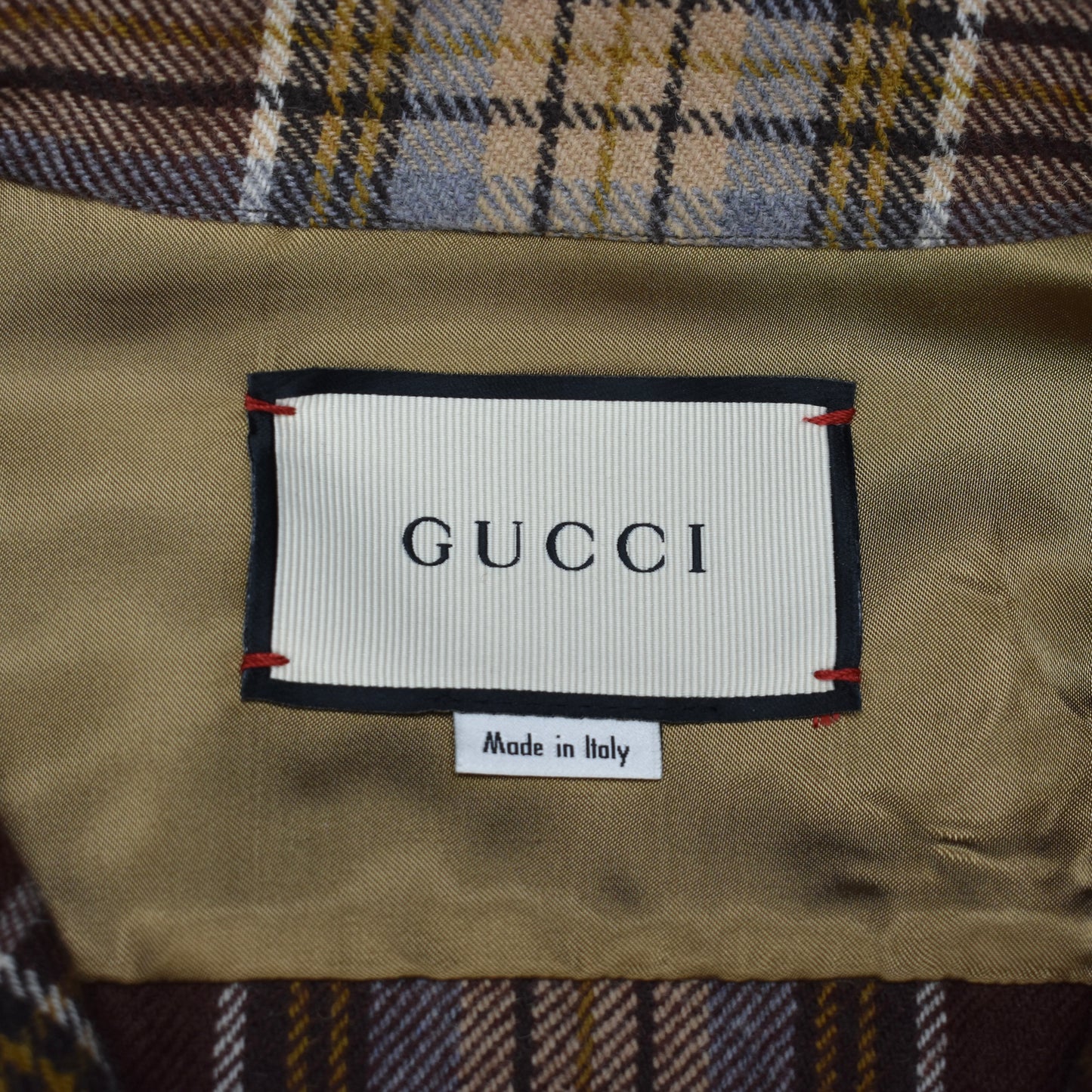 Gucci - Brown / Blue Plaid Wool Oversized Flannel Shirt