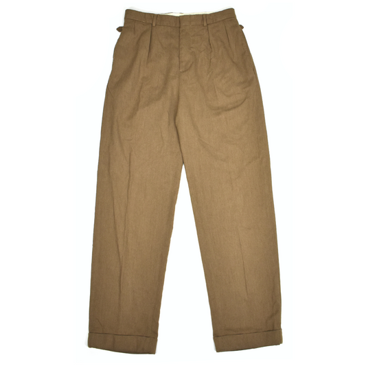 Polo Ralph Lauren - Vintage 90s Pleated Brown Herringbone Pants