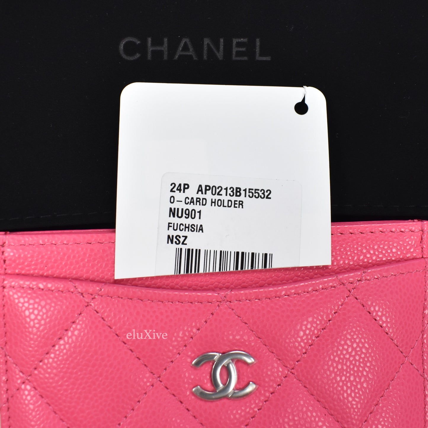 Chanel - Fuchsia Pink Leather Classic CC Logo Card Holder