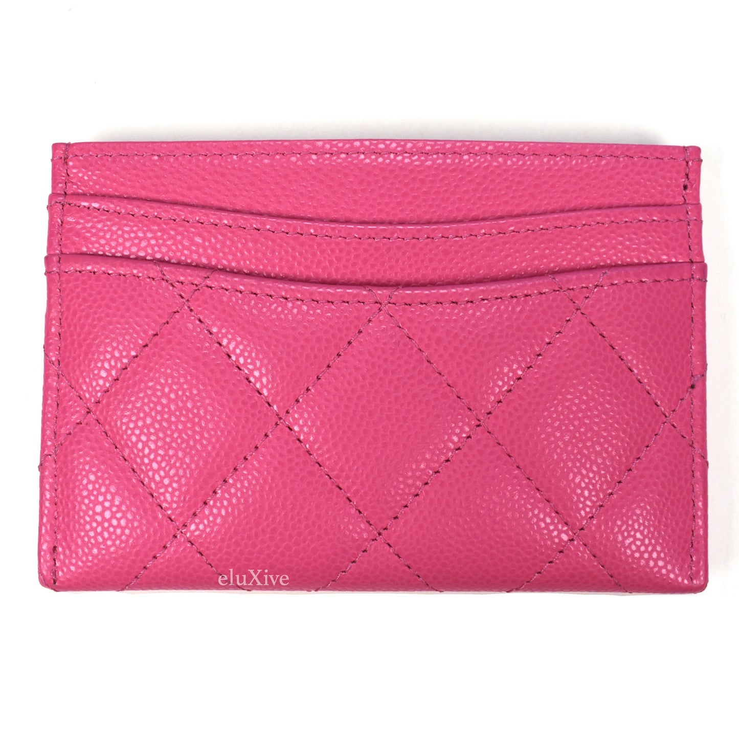 Chanel - Fuchsia Pink Leather Classic CC Logo Card Holder