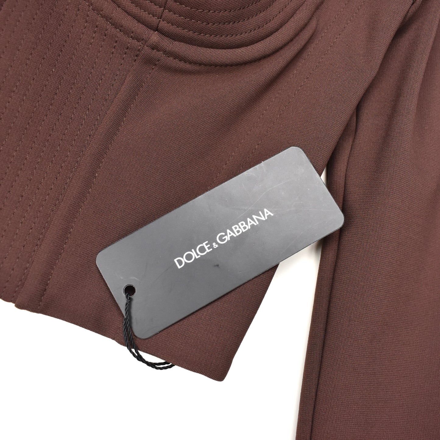 Dolce & Gabbana - Brown Long Sleeve Structured Corset Top