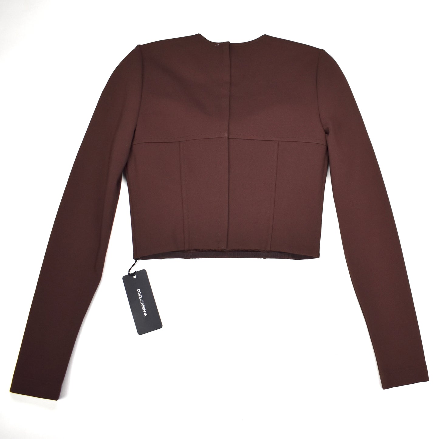 Dolce & Gabbana - Brown Long Sleeve Structured Corset Top