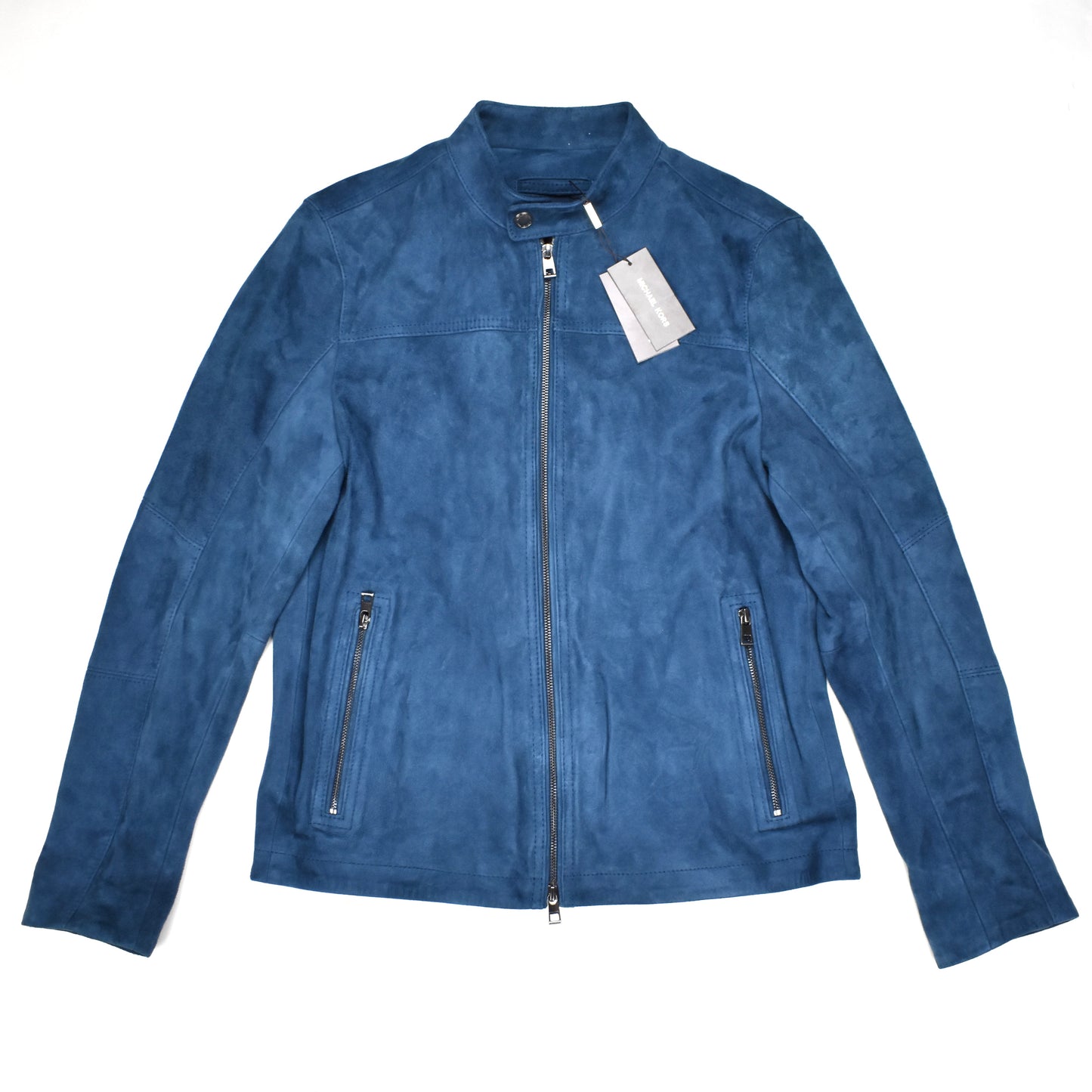 Michael Kors - River Blue Suede Racer Jacket