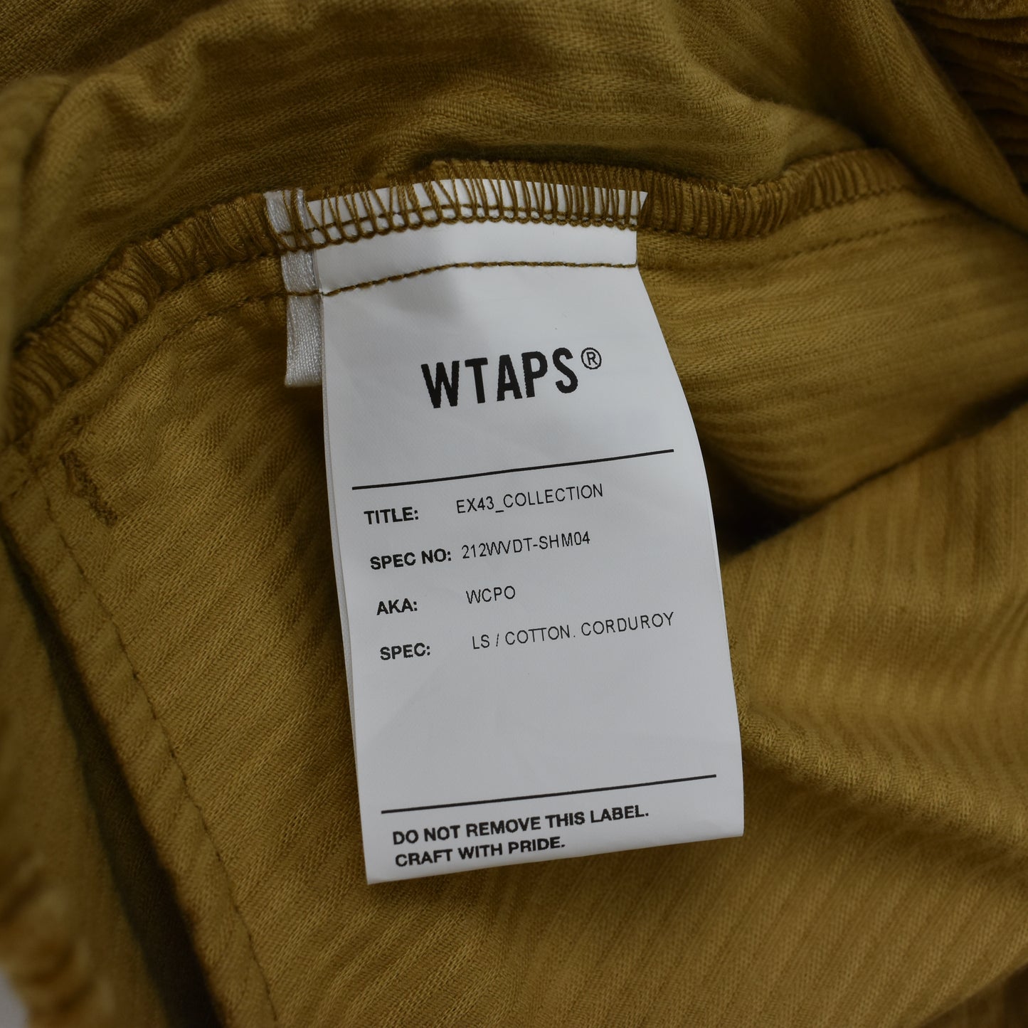 WTAPS - Tan Oversized Corduroy Shirt