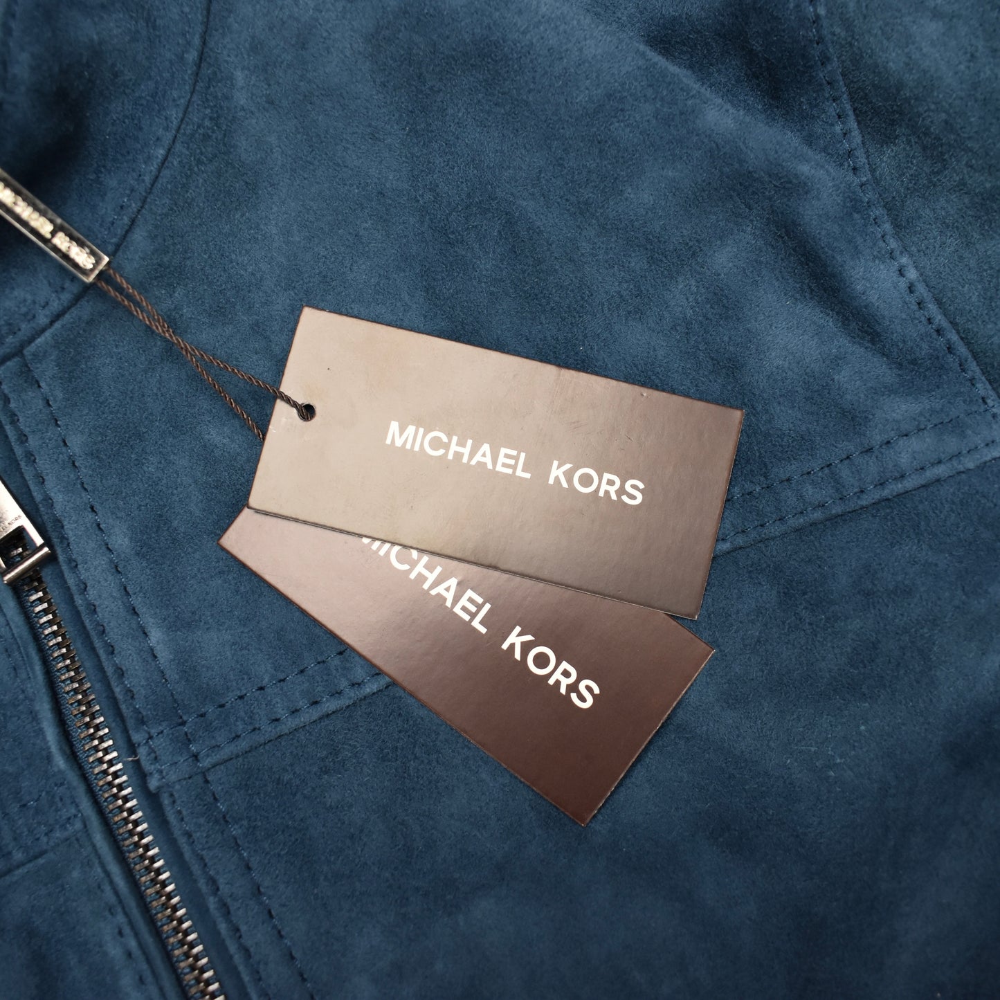 Michael Kors - River Blue Suede Racer Jacket