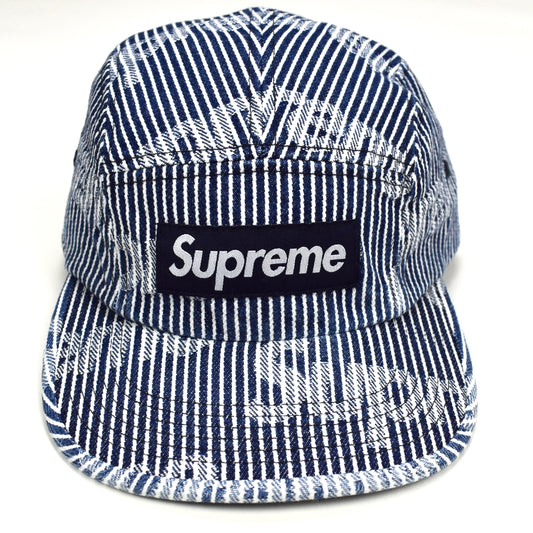 Supreme - Stripe Denim Box Logo Hat