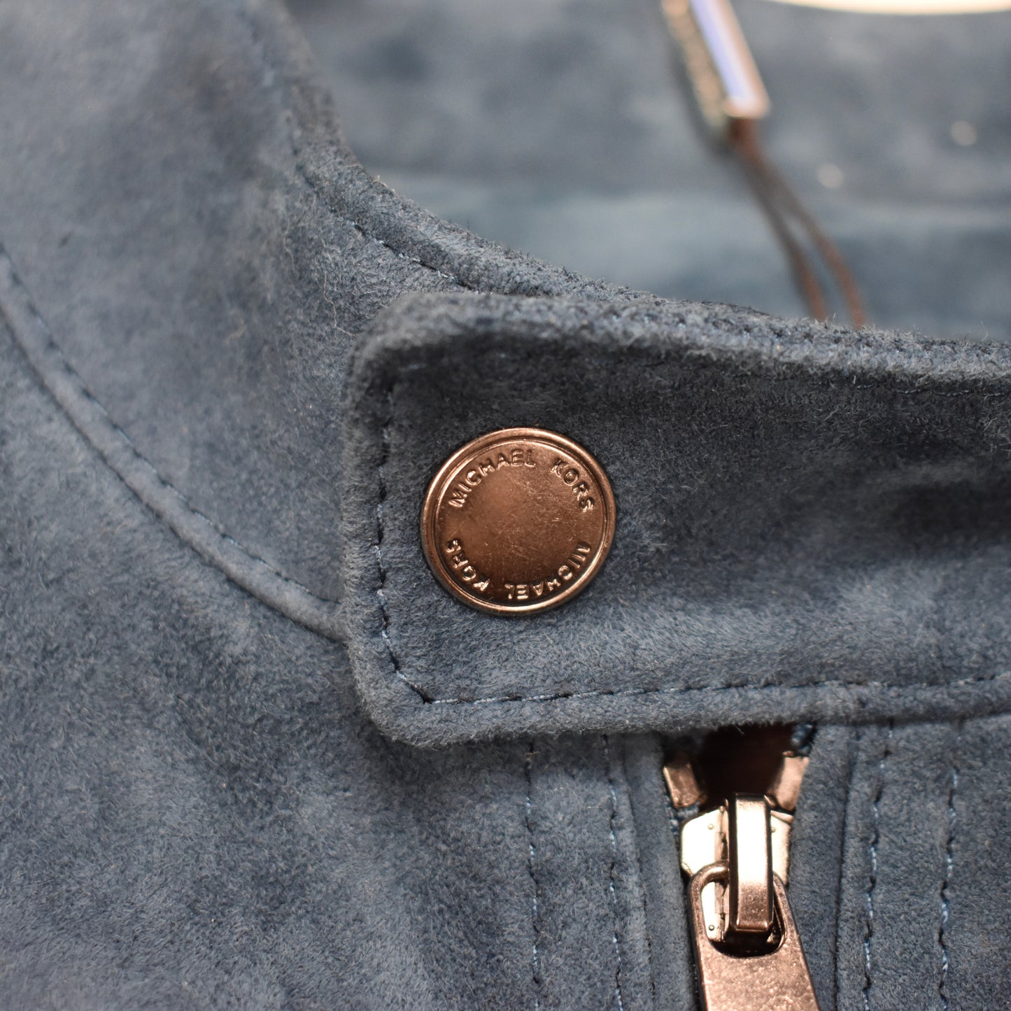 Michael Kors - River Blue Suede Racer Jacket