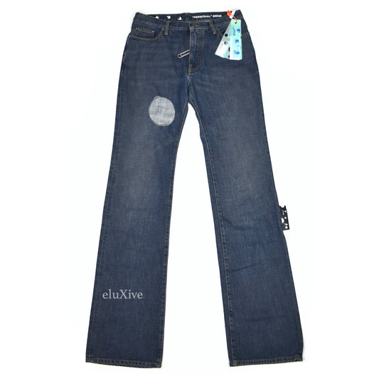 Off-White - Dark Blue Cutout Hole 'Meteor' Denim Jeans