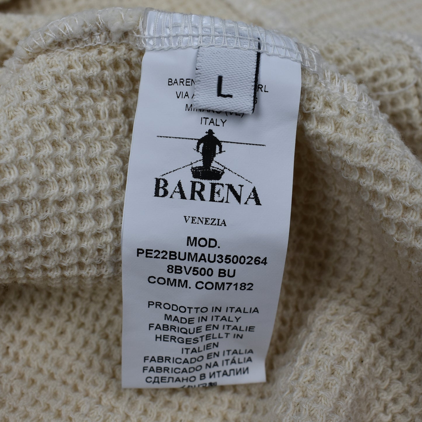 Barena - Cream Waffle Knit Hoodie