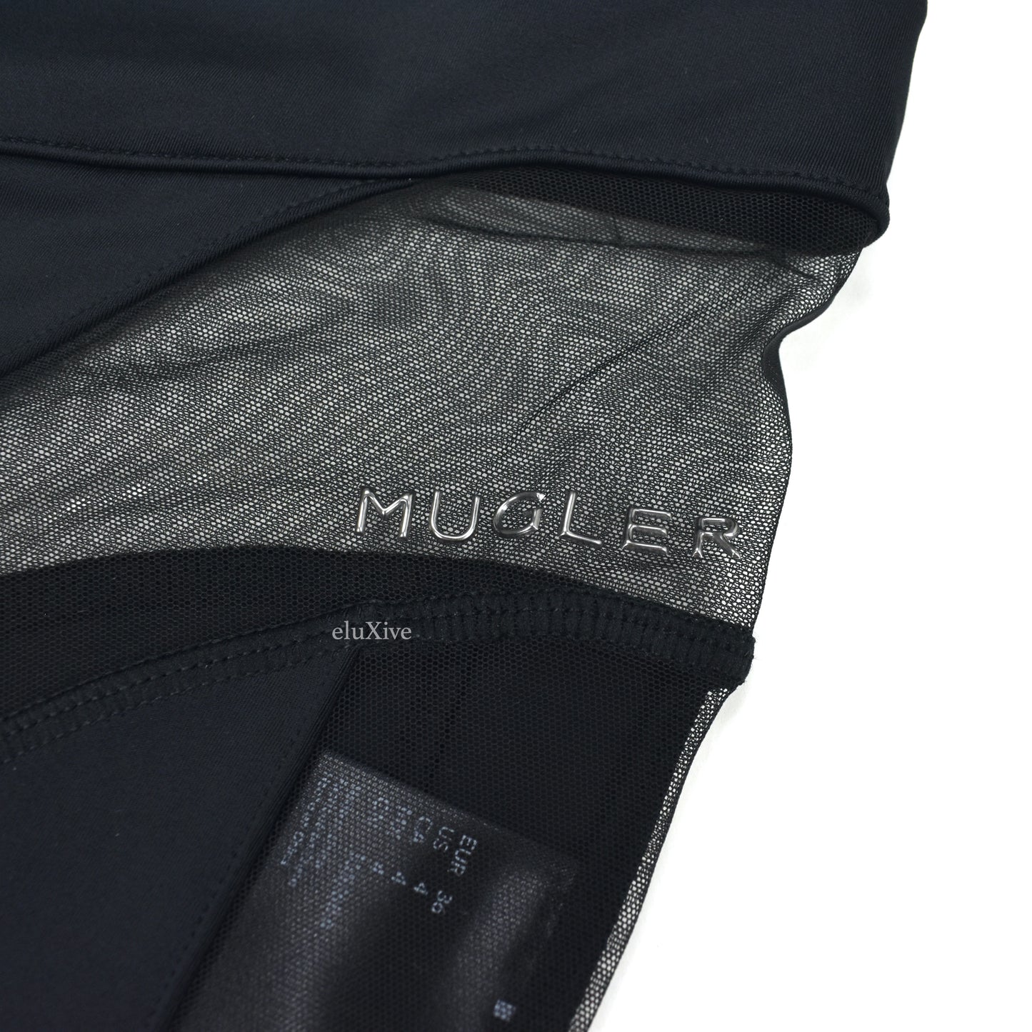 Mugler x H&M - Black Spiral Mesh Panel Leggings