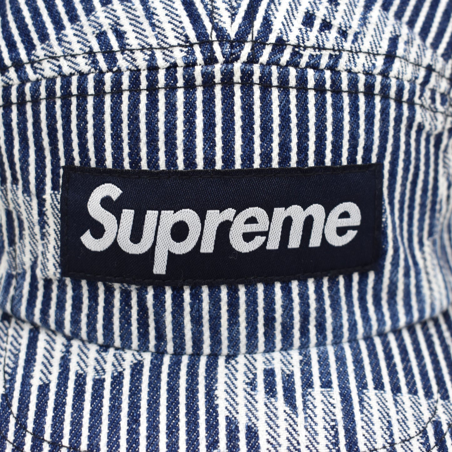 Supreme - Stripe Denim Box Logo Hat