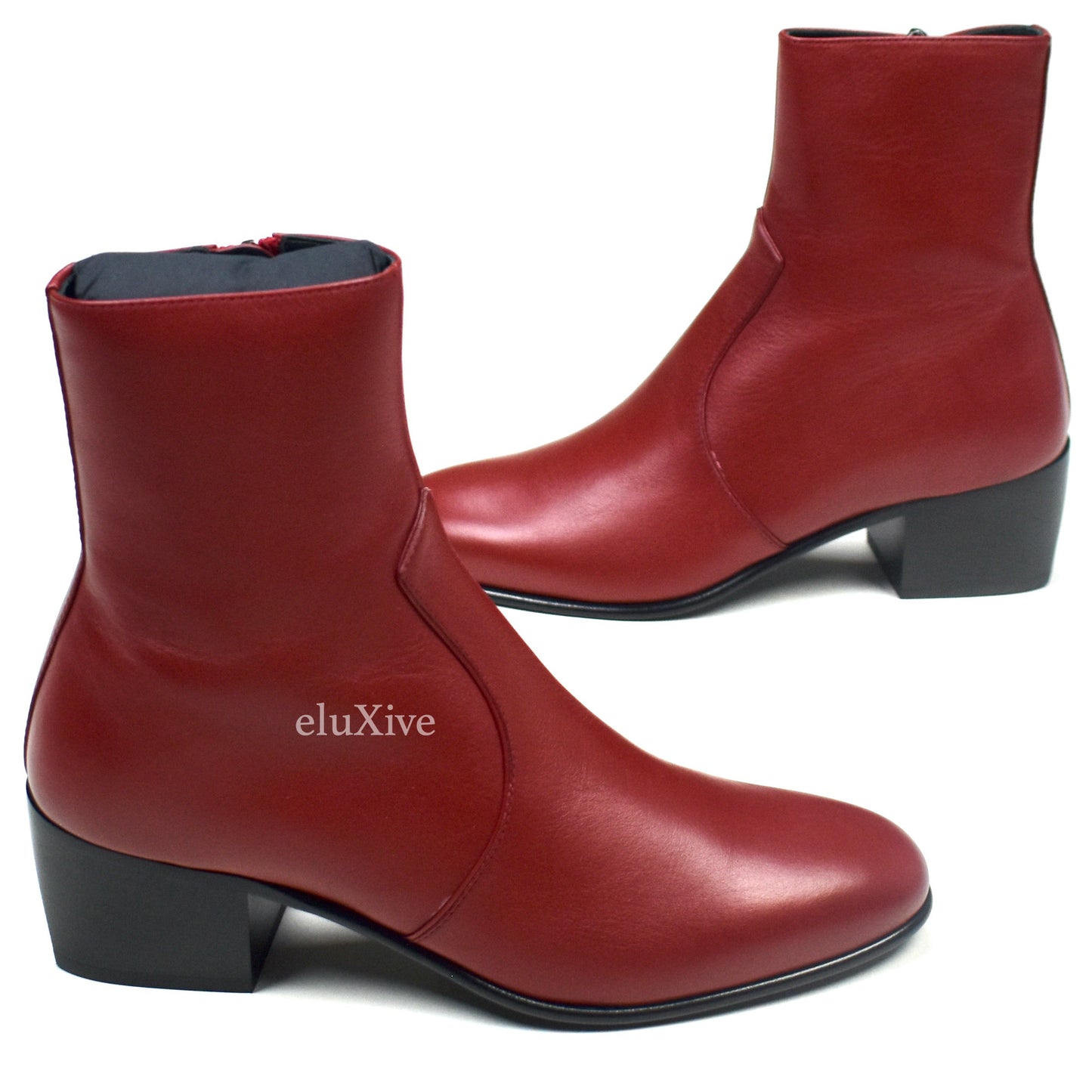 Saint Laurent - Opyum Red Leather James 60 Zip Boots