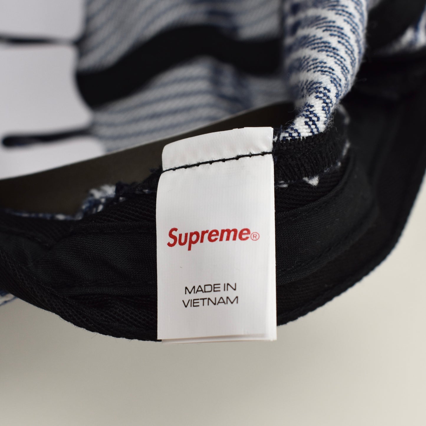 Supreme - Stripe Denim Box Logo Hat