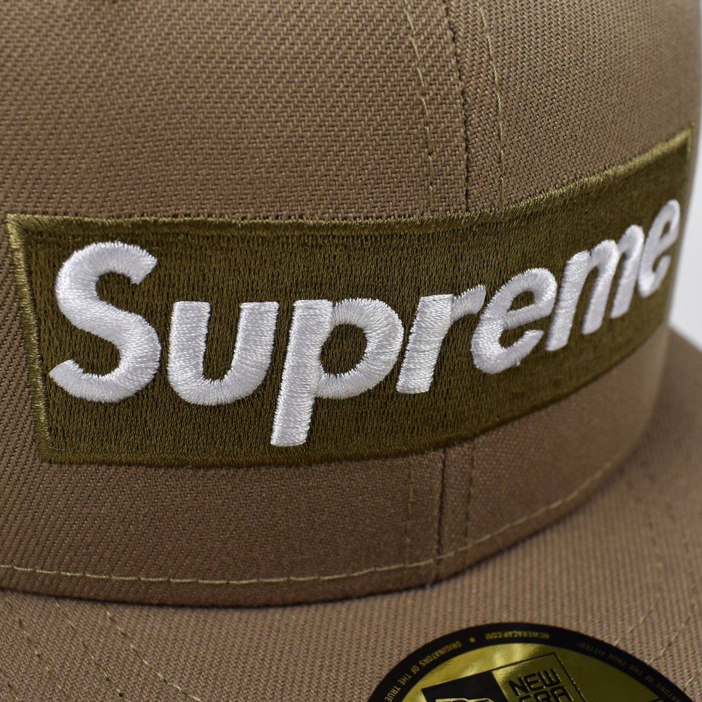 Supreme x New Era - Jerseys Box Logo Hat (Khaki Tan)