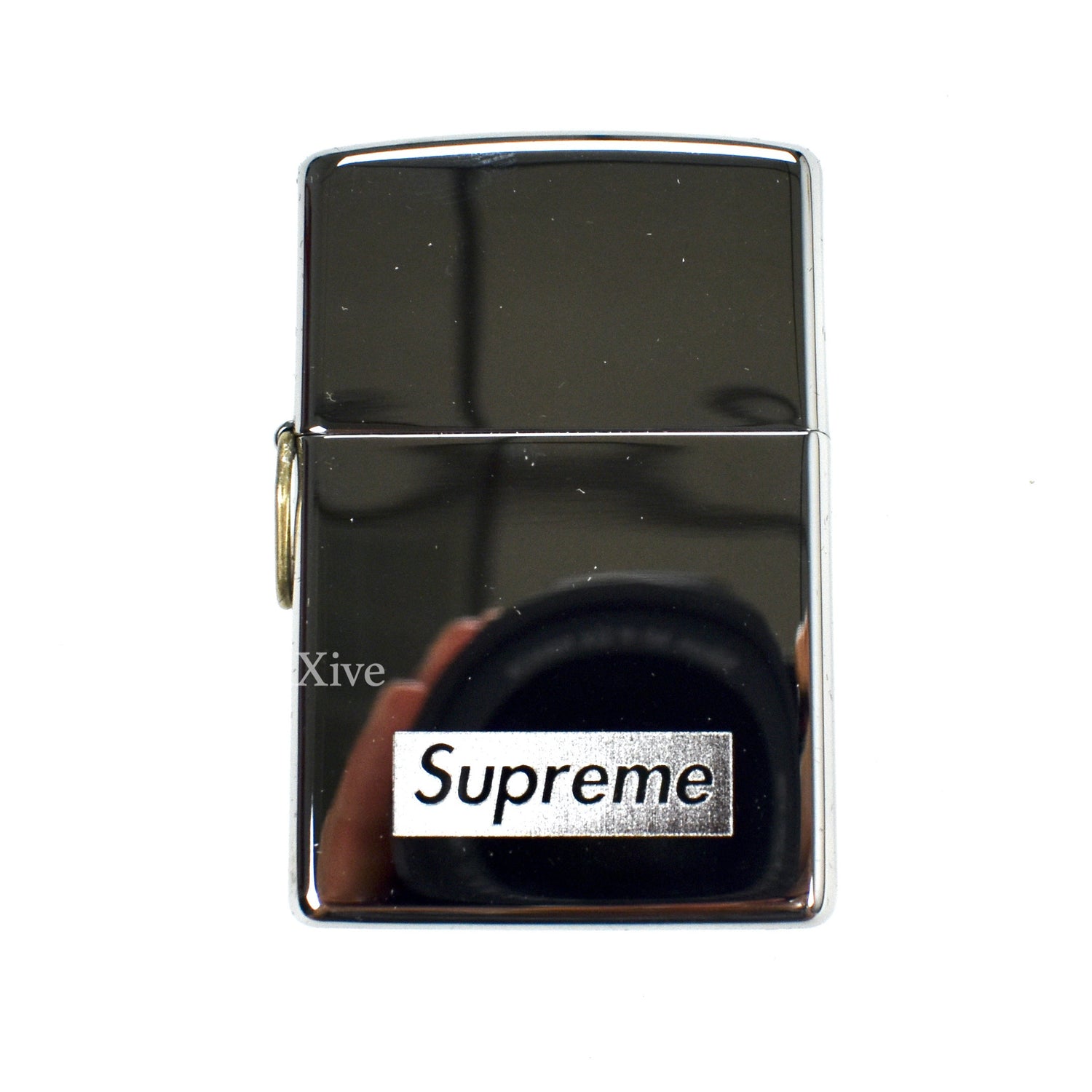 Supreme x Zippo - Polished Gunmetal Black Box Logo Engraved 