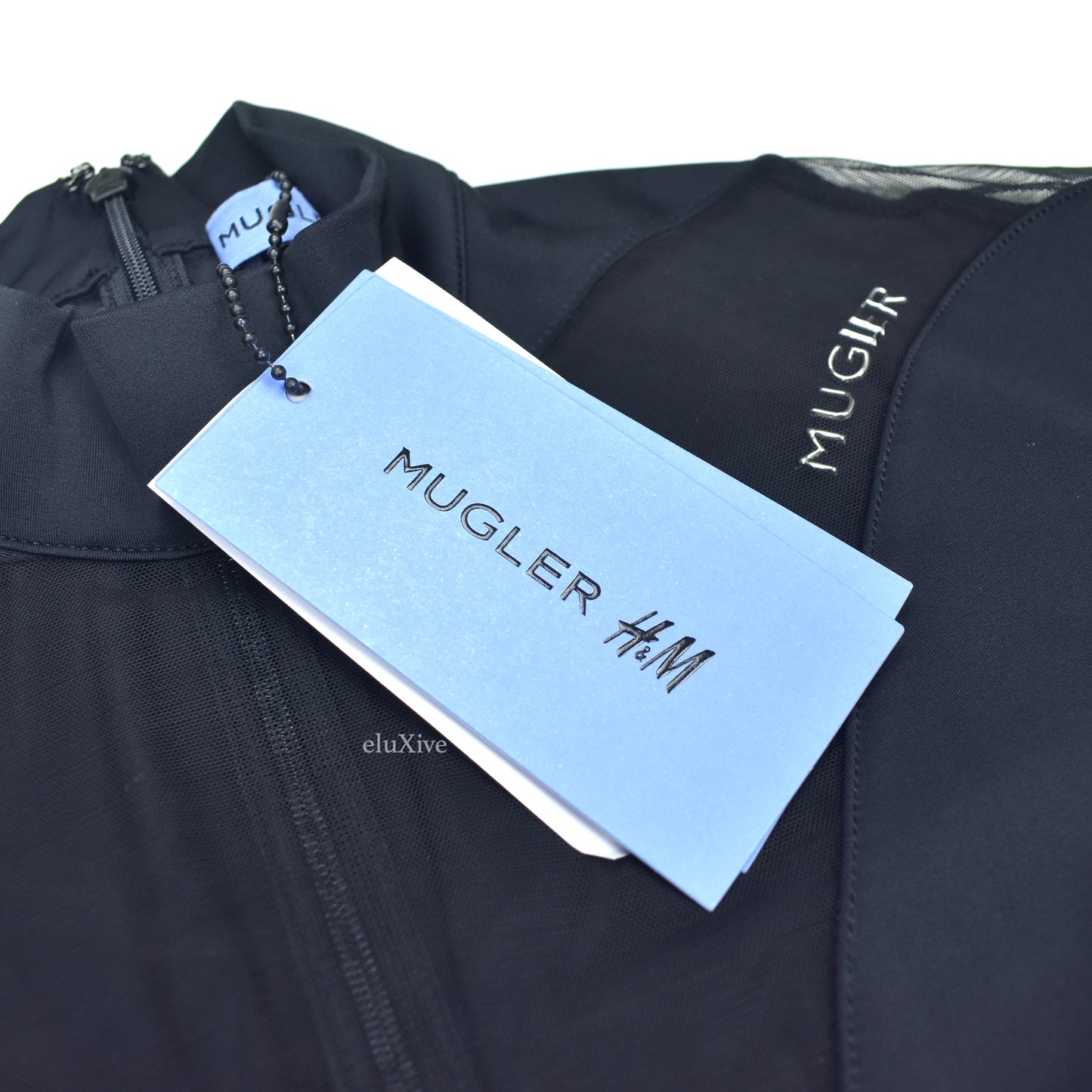 Mugler x H&M - Black Mesh Panel Mini Dress