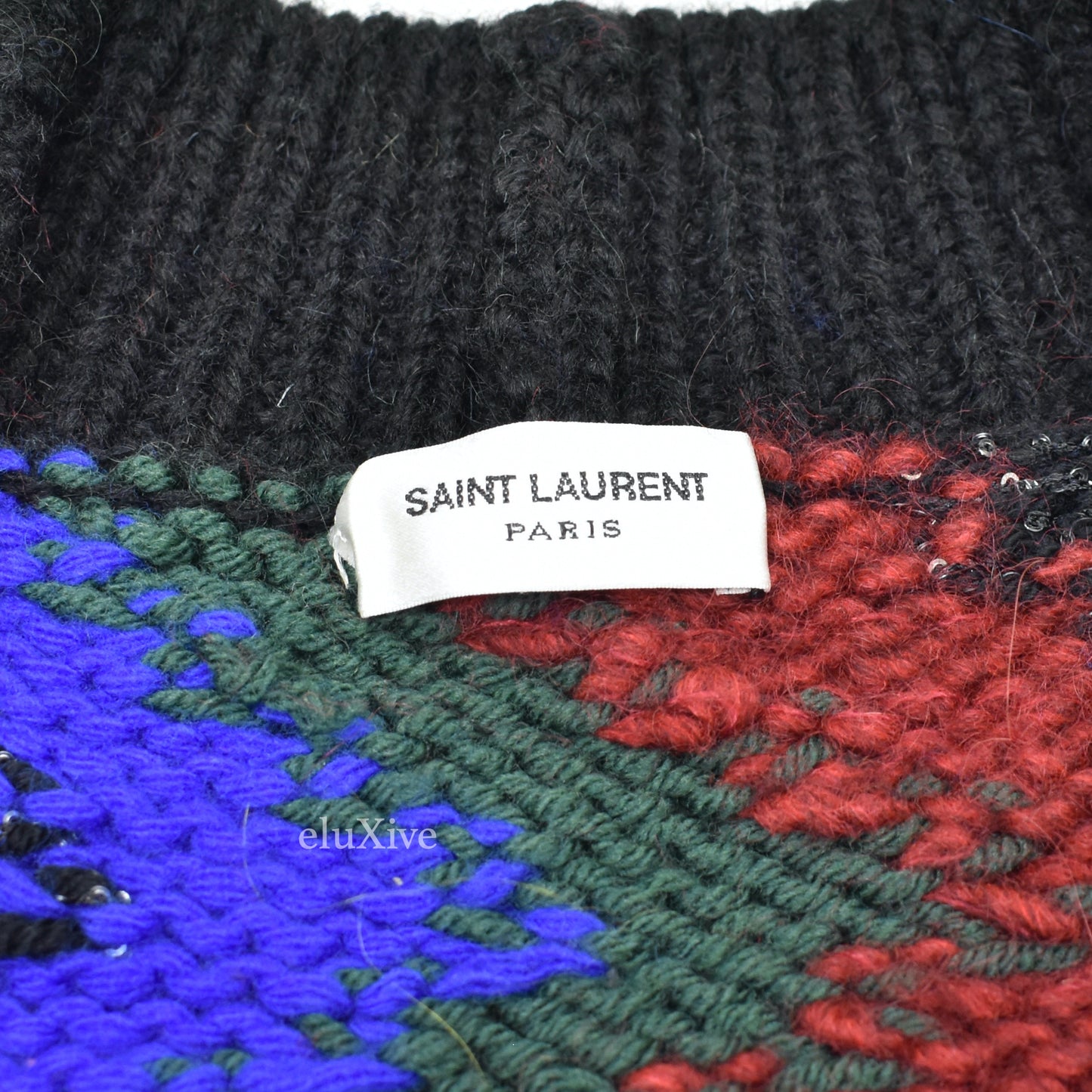 Saint Laurent - Zig Zag Jacquard Sequin Oversized Cardigan