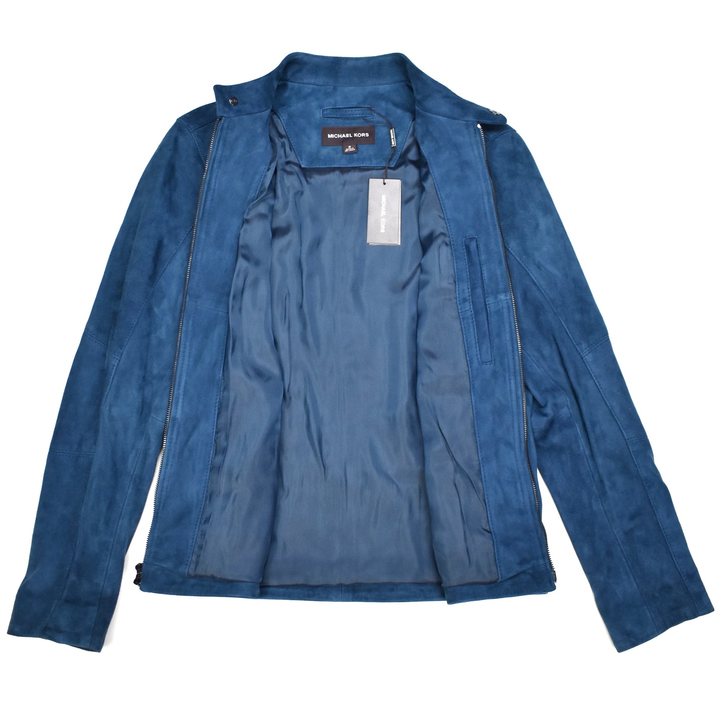 Michael Kors - River Blue Suede Racer Jacket