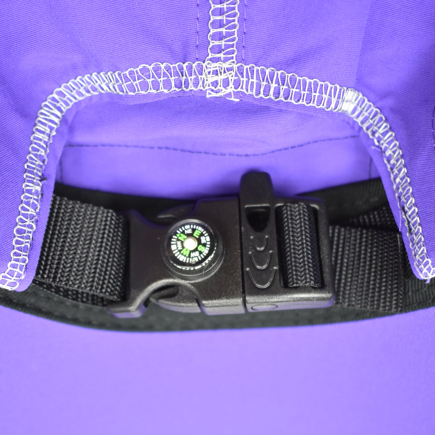 Supreme - Purple Box Logo Reflective Stitch Hat w/ Compass