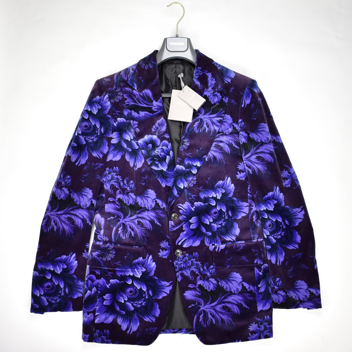 Tom Ford - Purple Cabbage Floral Print Velvet Blazer