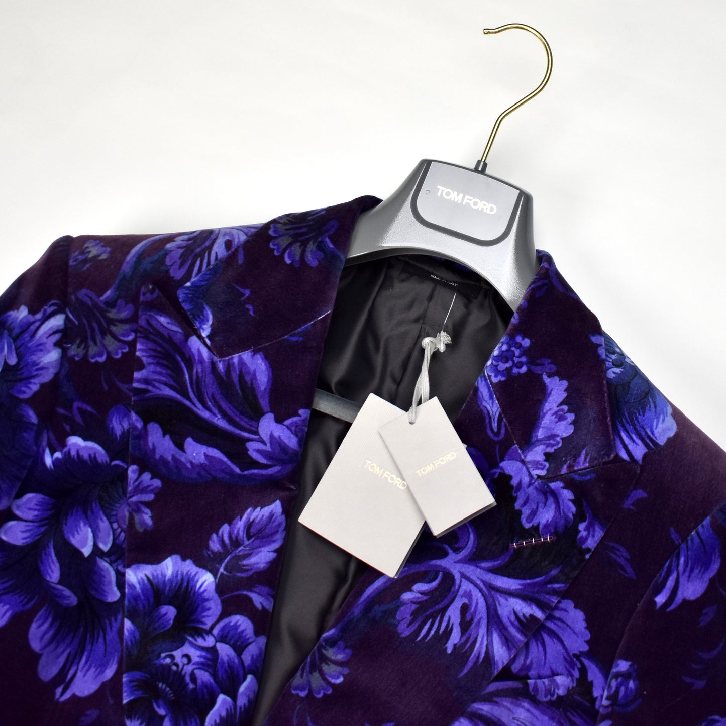 Tom Ford - Purple Cabbage Floral Print Velvet Blazer