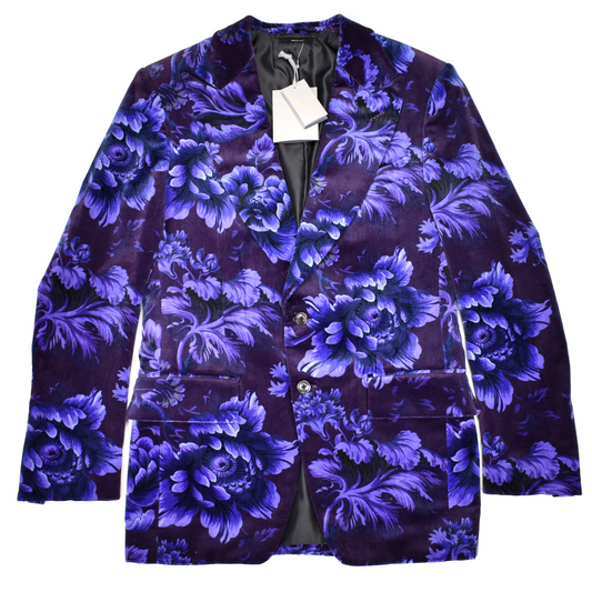 Tom Ford - Purple Cabbage Floral Print Velvet Blazer