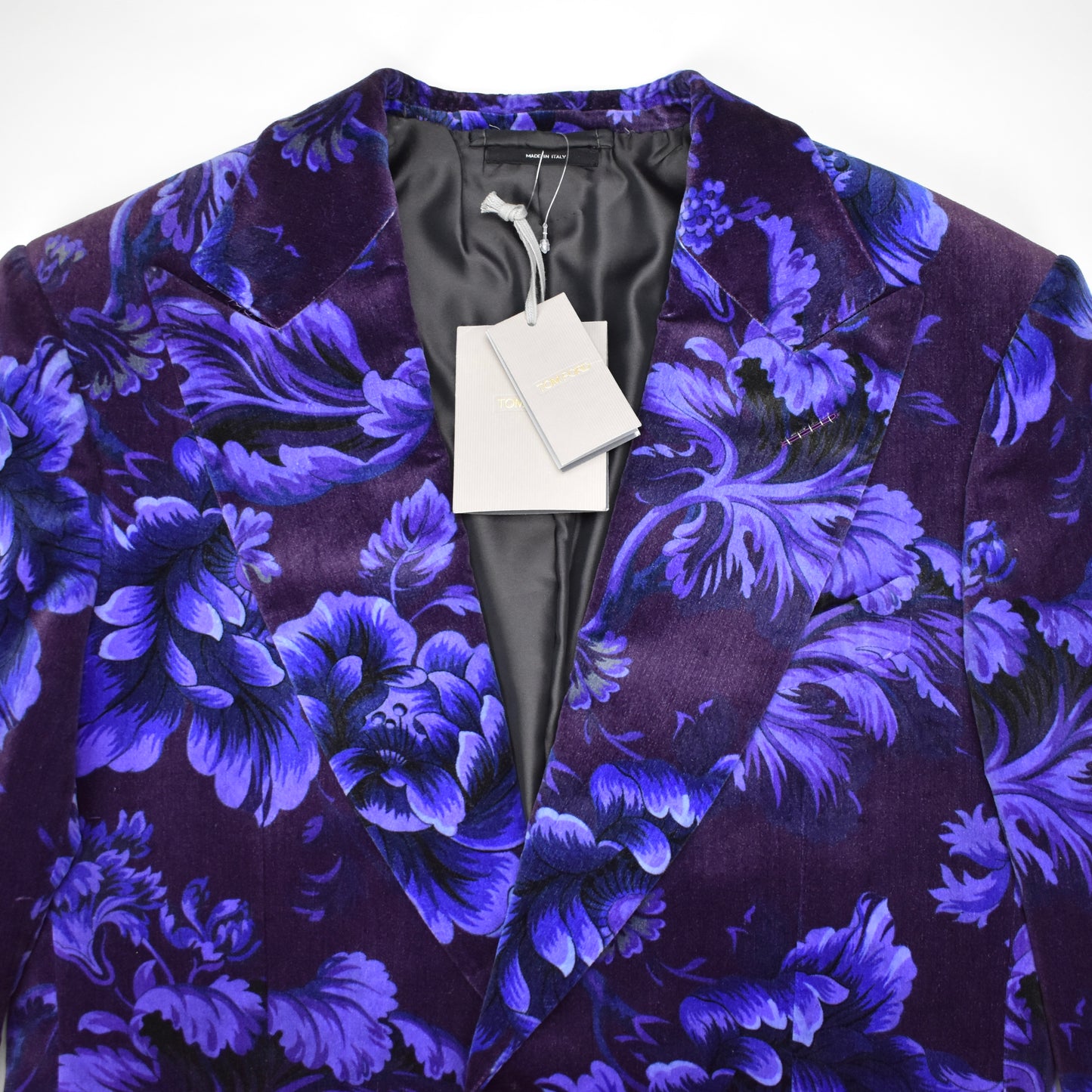 Tom Ford - Purple Cabbage Floral Print Velvet Blazer