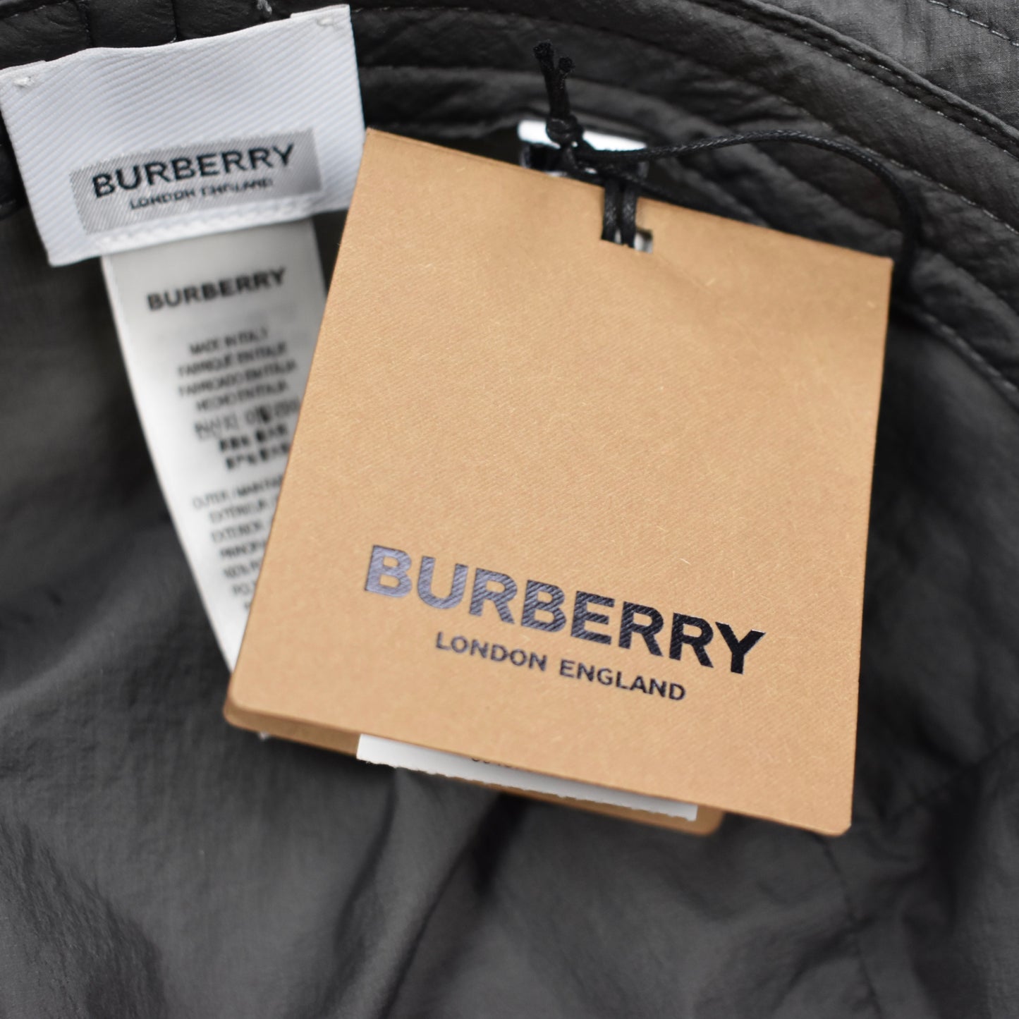 Burberry - Gray Twin Pocket Logo Print Bucket Hat