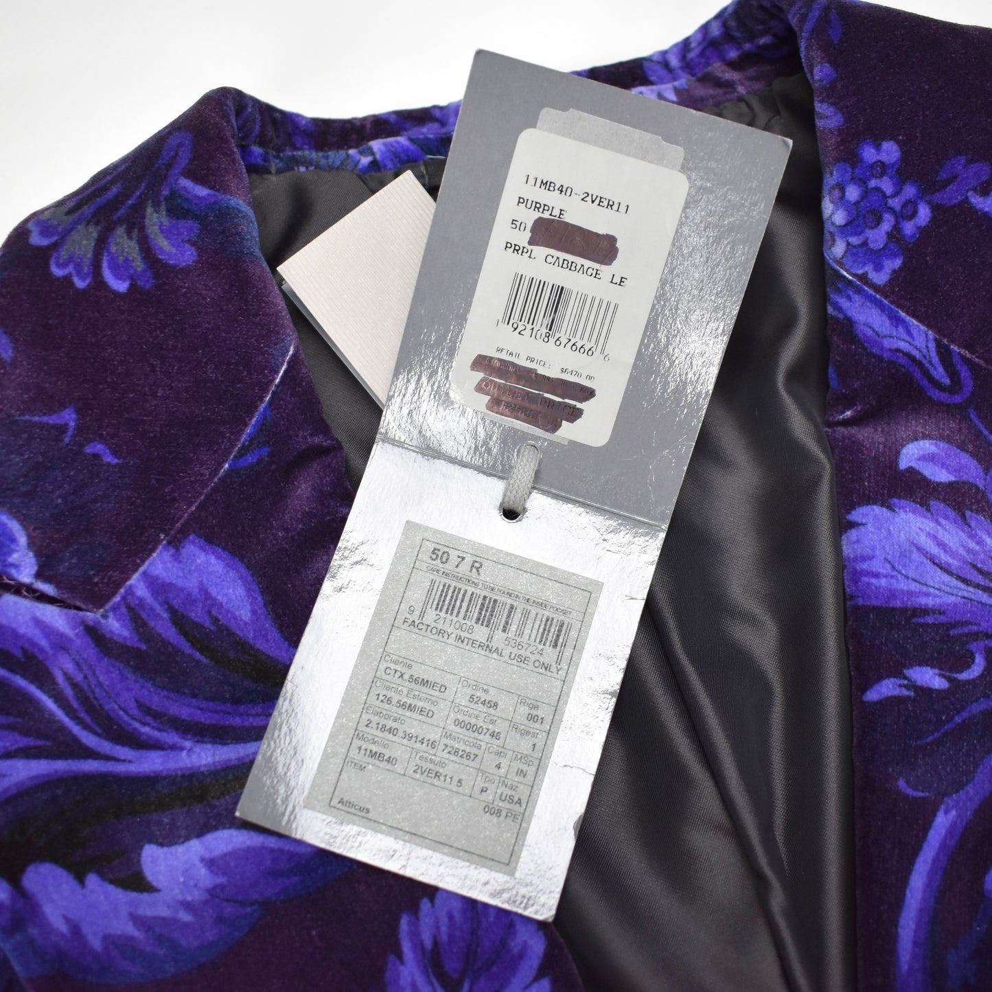 Tom Ford - Purple Cabbage Floral Print Velvet Blazer