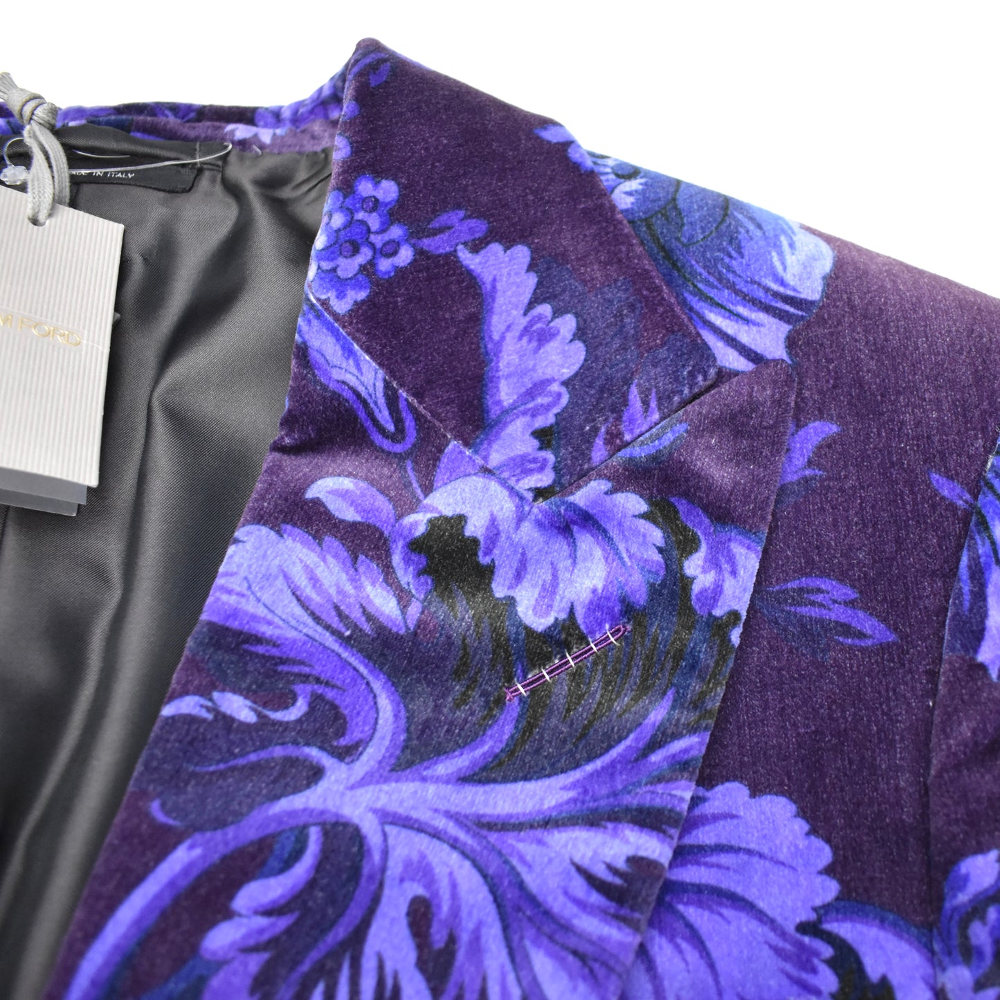 Tom Ford - Purple Cabbage Floral Print Velvet Blazer