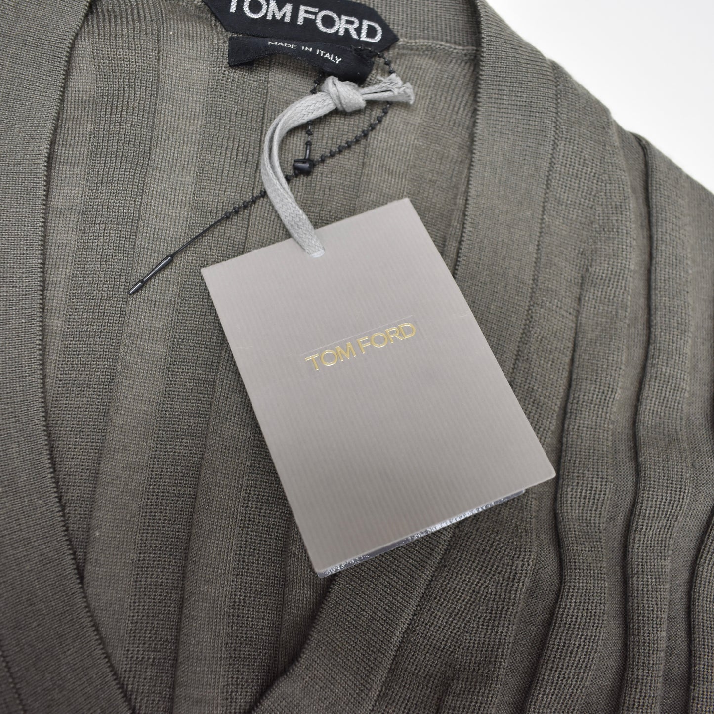 Tom Ford - Khaki Rib Knit Cashmere / Silk Sweater