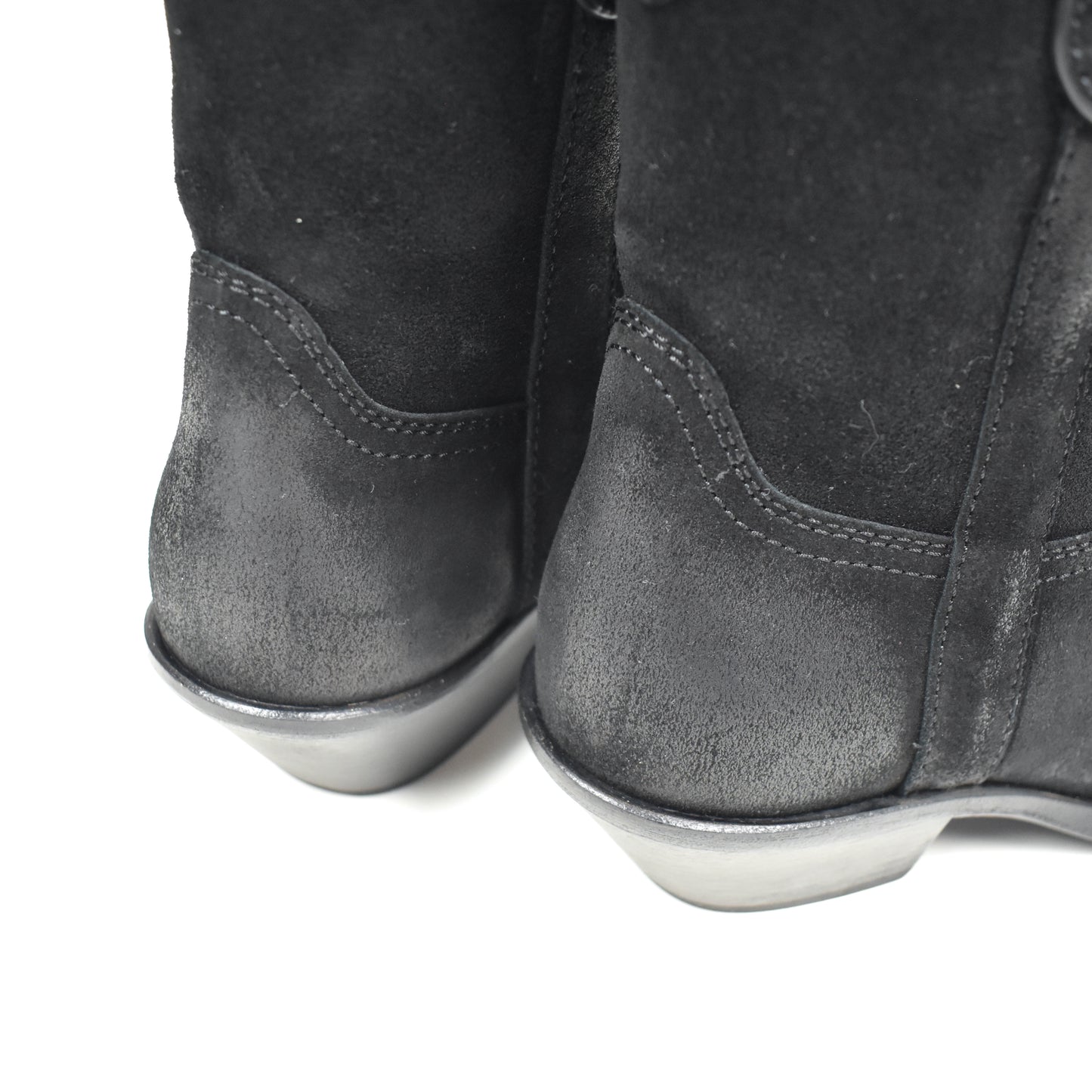 Saint Laurent - Black Waxed Suede Eastwood Boots (Women's)