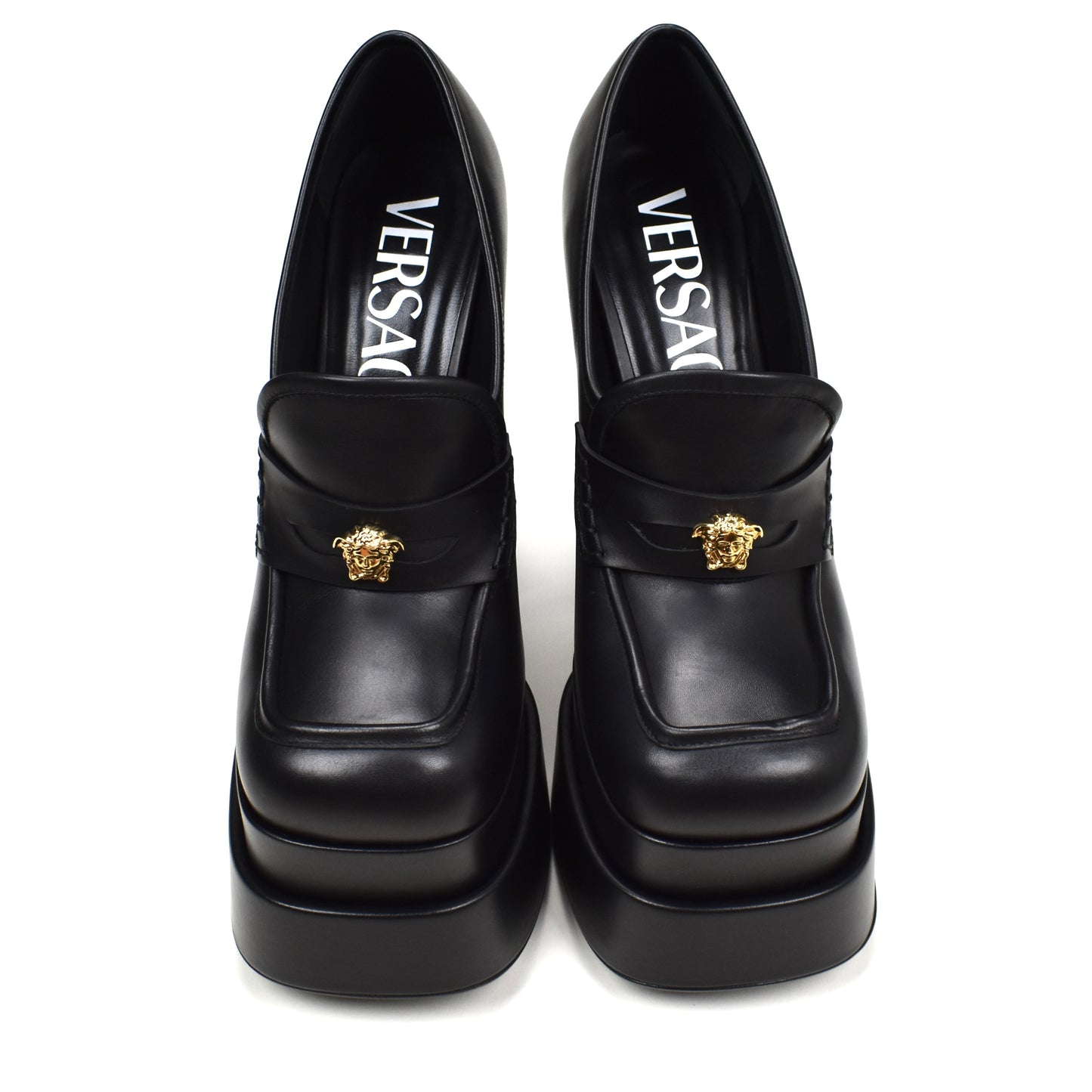 Versace - Aevitas Platform Penny Loafer Heels (Black)