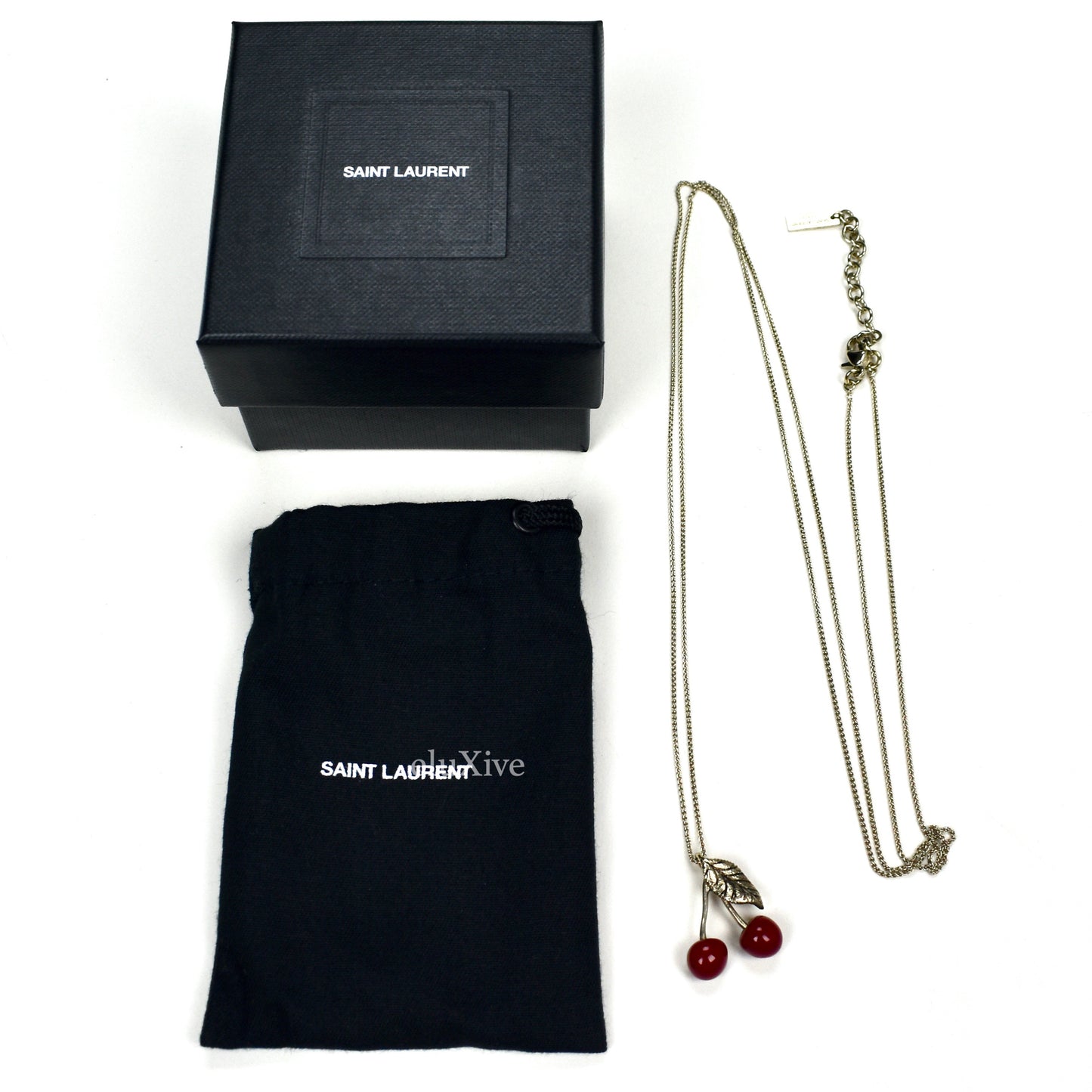 Saint Laurent - Vintage Effect Cherry Pendant Necklace