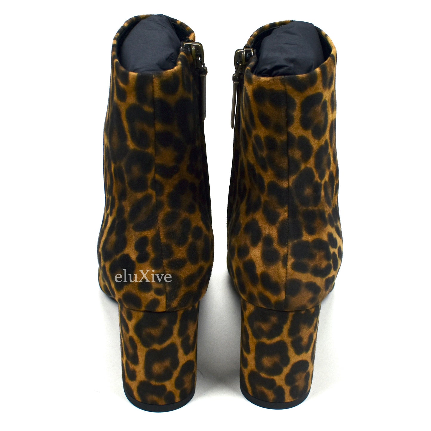 Saint Laurent - Leopard Print Suede Lou 75 Zip Boots