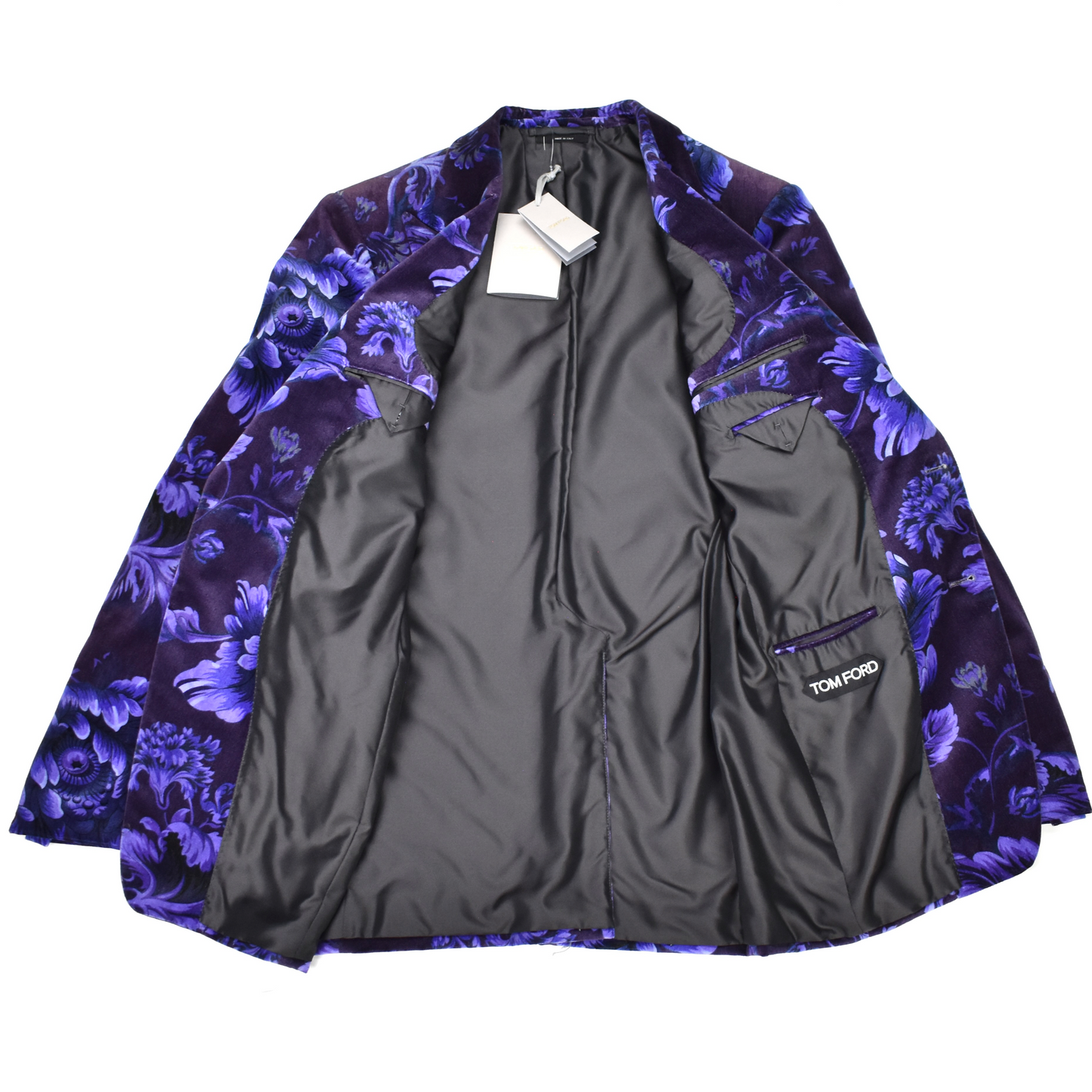 Tom Ford - Purple Cabbage Floral Print Velvet Blazer