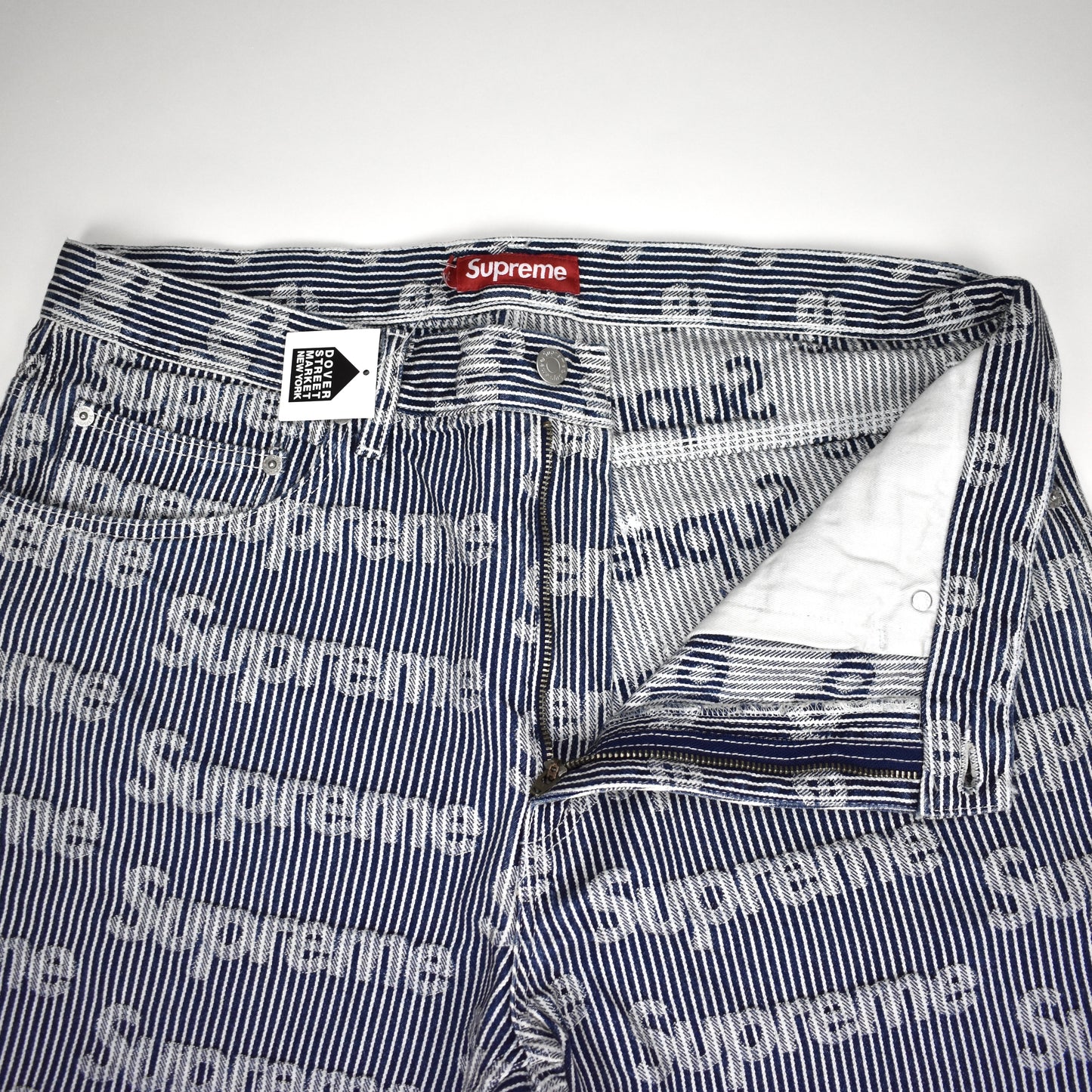 Supreme - Stripe Denim Logo Painter Pants