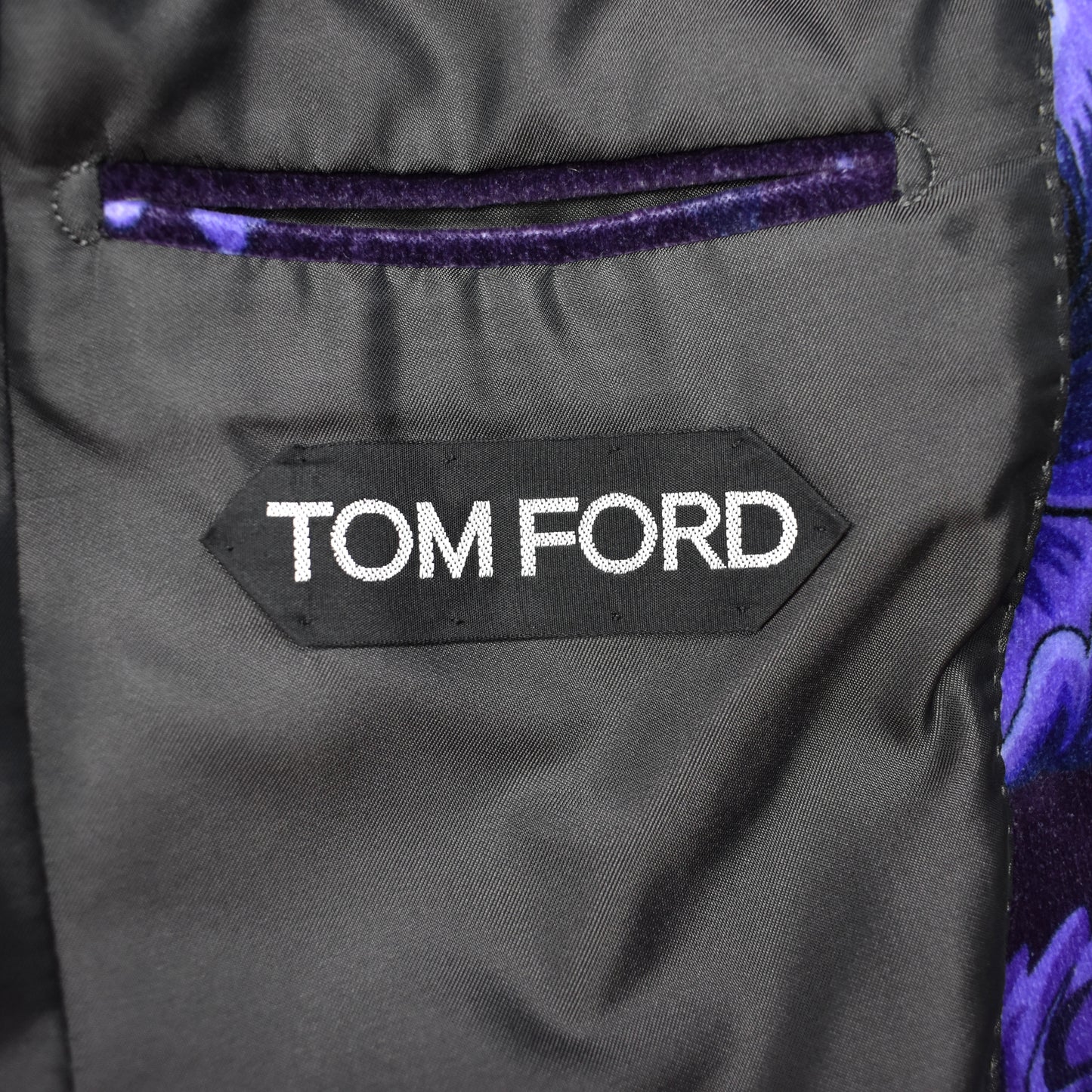 Tom Ford - Purple Cabbage Floral Print Velvet Blazer